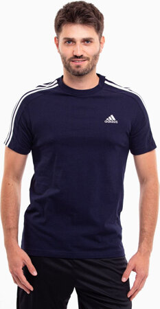 Koszulka męska adidas Essentials Single Jersey 3-Stripes Tee granatowa IC9335