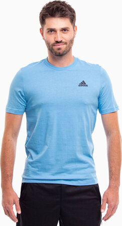 Koszulka męska adidas Essentials Single Jersey Embroidered Small Logo Tee błękitna IS1317