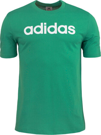 Koszulka męska adidas Essentials Single Jersey Linear Embroidered Logo Tee zielona IJ8658