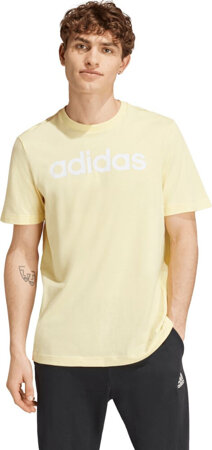 Koszulka męska adidas Essentials Single Jersey Linear Embroidered żółta IZ4769