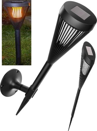 Lampa pochodnia  solarna ogrodowa 2w1 efekt płomienia 12 led