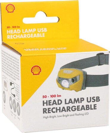 Latarka czołowa led shell usb plus kabel 