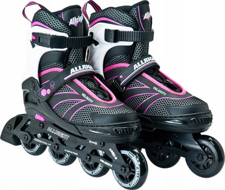 Łyżworolki regulowane koła 70 mm ABEC-9 Allright Velocity Pink rozmiar 35-38