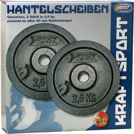 Obciążenie żeliwne do hantli sztangi 2x2,5 kg Best Sporting FI 30mm