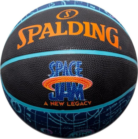 Piłka do koszykówki koszykowa Spalding Space Jam Tune Court niebiesko-czarna '7 84560Z