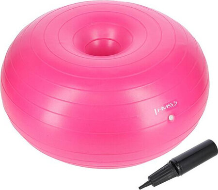 Piłka gimnastyczna fitness z pompką Hms YD04 donut rózowy 50 cm 