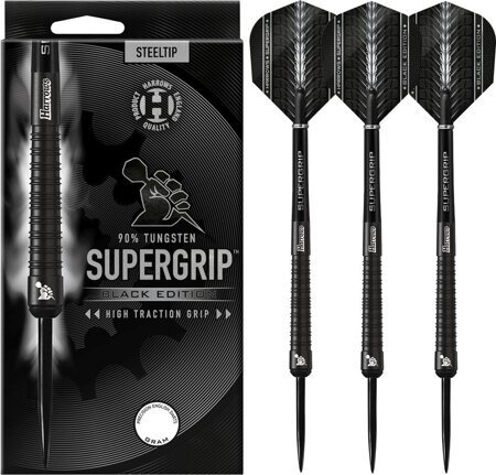 Rzutki Harrows Supergrip Black 90% steeltip