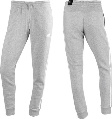 Spodnie damskie adidas Essentials 3-Stripes Fleece szare IL3282