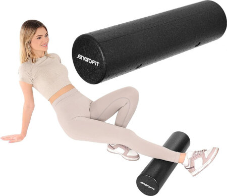 Wałek roller do ćwiczeń fitness joga epp Enero fit 15x60cm czarny