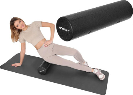 Wałek roller do ćwiczeń fitness joga epp Enero fit 15x90cm czarny